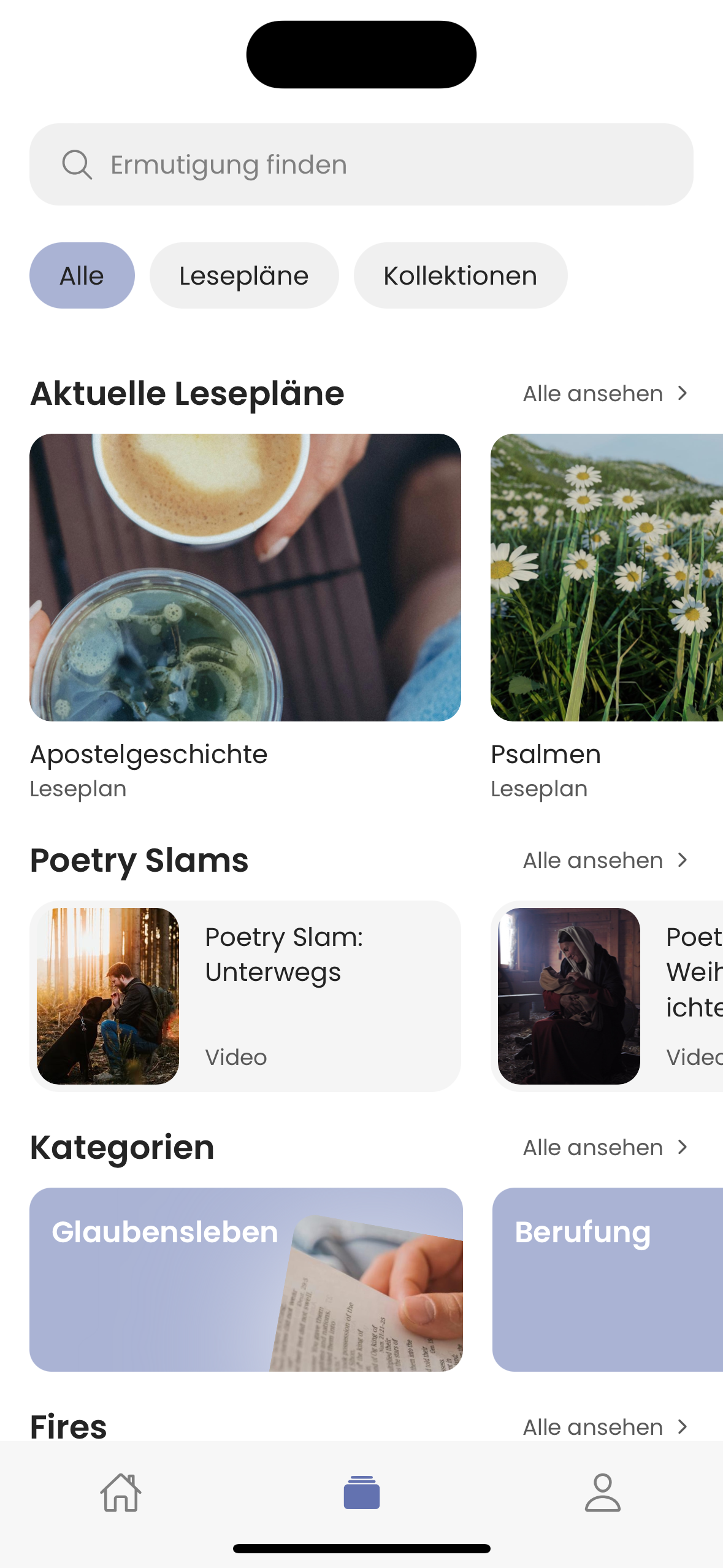 App-Screen: Mediathek